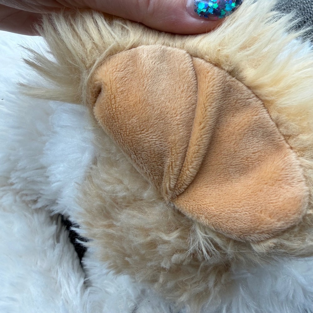 FAO Schwarz Plush Puppy Dog White Tan Floppy Ears Weighted Stuffed Animal 924 - Picture 9 of 13